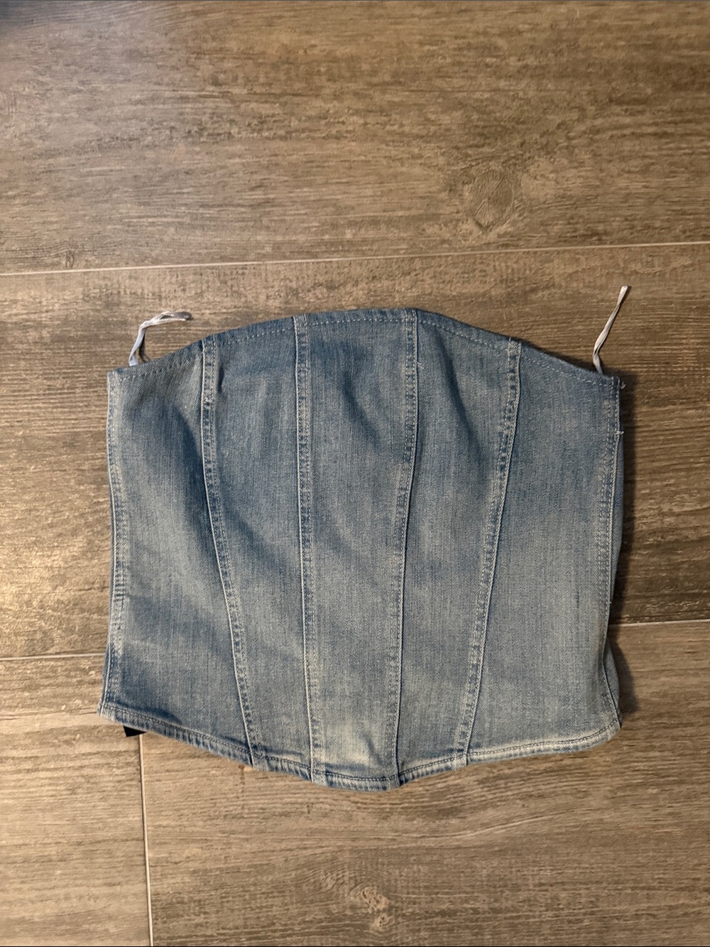 Zara Light Blue Denim Corset Mini Skirt